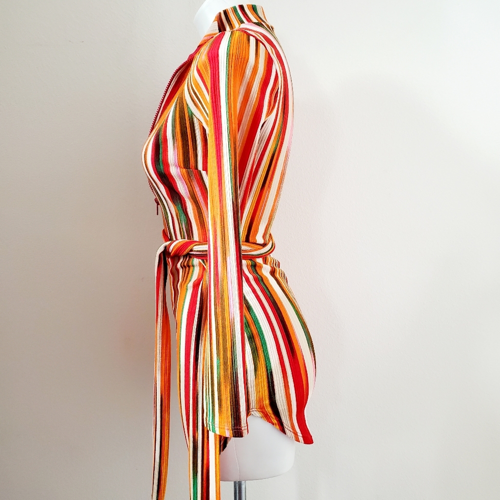 Akira Striped Long Sleeve Muti Color Top. - Picture 6 of 8